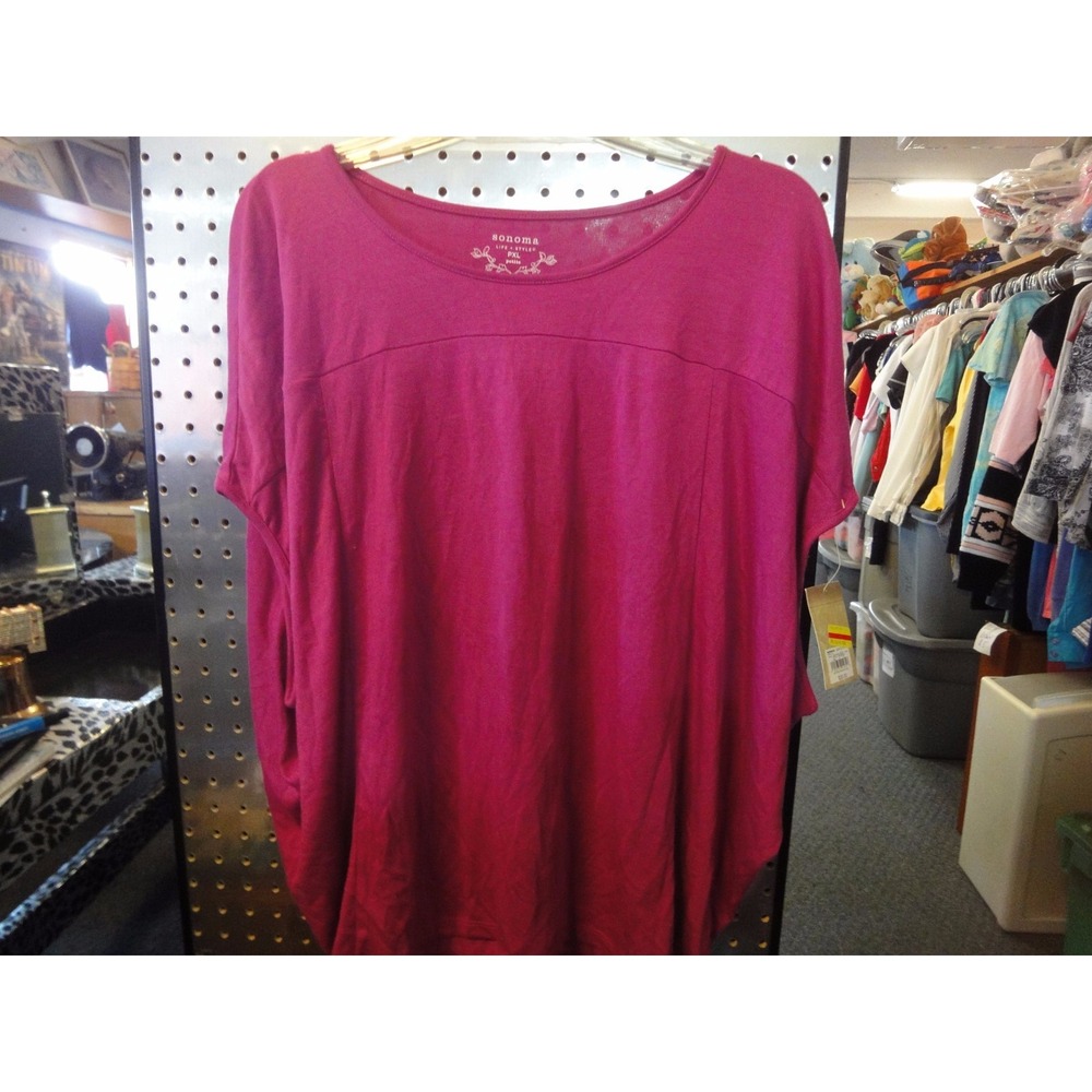 Sonoma lifestyle womens Petite PXL wild astor pink top shirt NWT